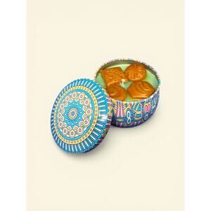 Handmade Soy Candle Chocolate Scent Mandala Tin Artisan Decor 🍊🍫